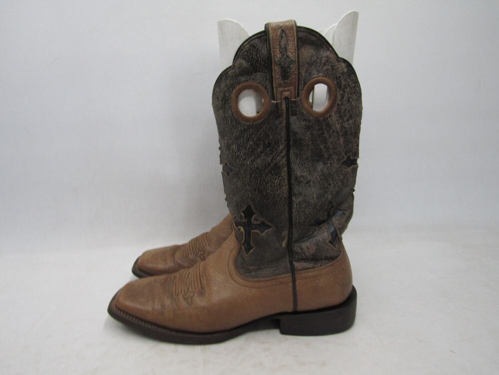 Ariat Mens Size 11 B Narrow Width Brown Leather Buckaroo Cowboy Western Boots